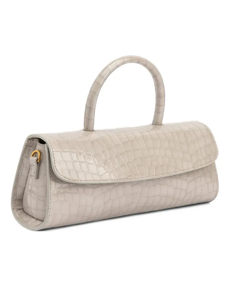 by FAR Mini Longa crocodile-effect tote bag - Nude Nude