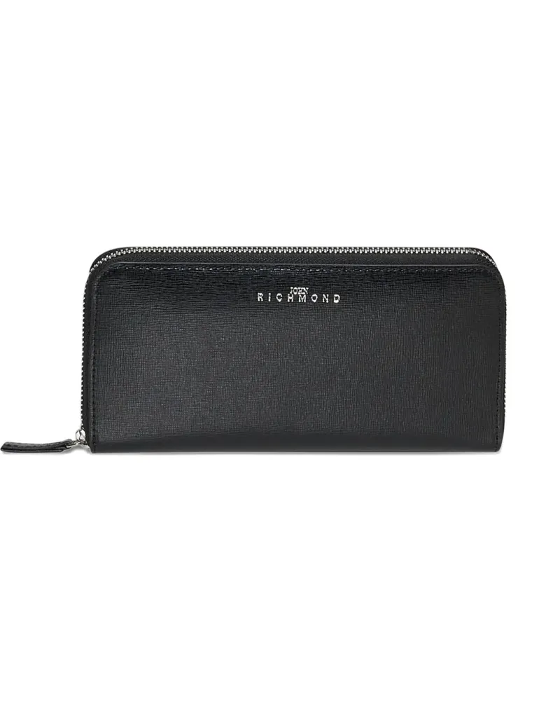 John Richmond logo zip wallet - Schwarz Schwarz