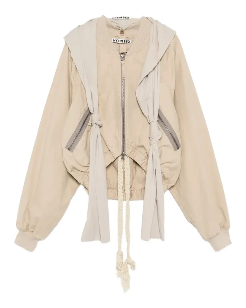 Hyein Seo knotted-detail bomber jacket - Nude Nude