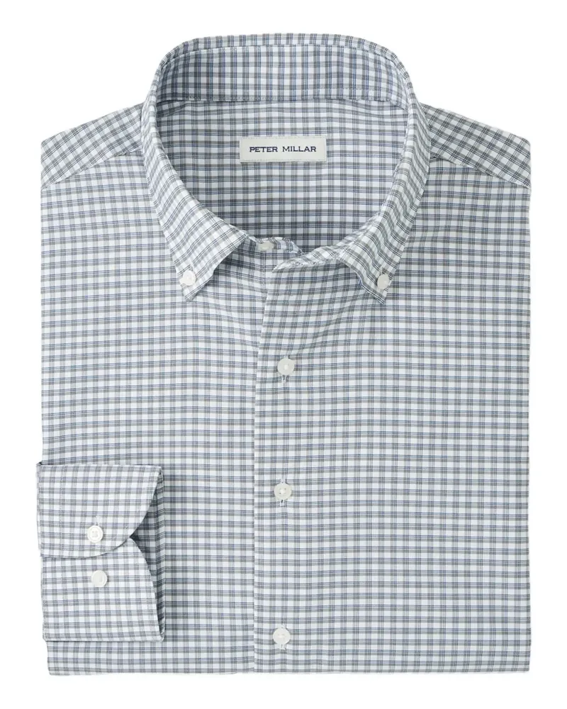 Peter Millar Kariertes Cashiers Button-down-Hemd - Grau Grau