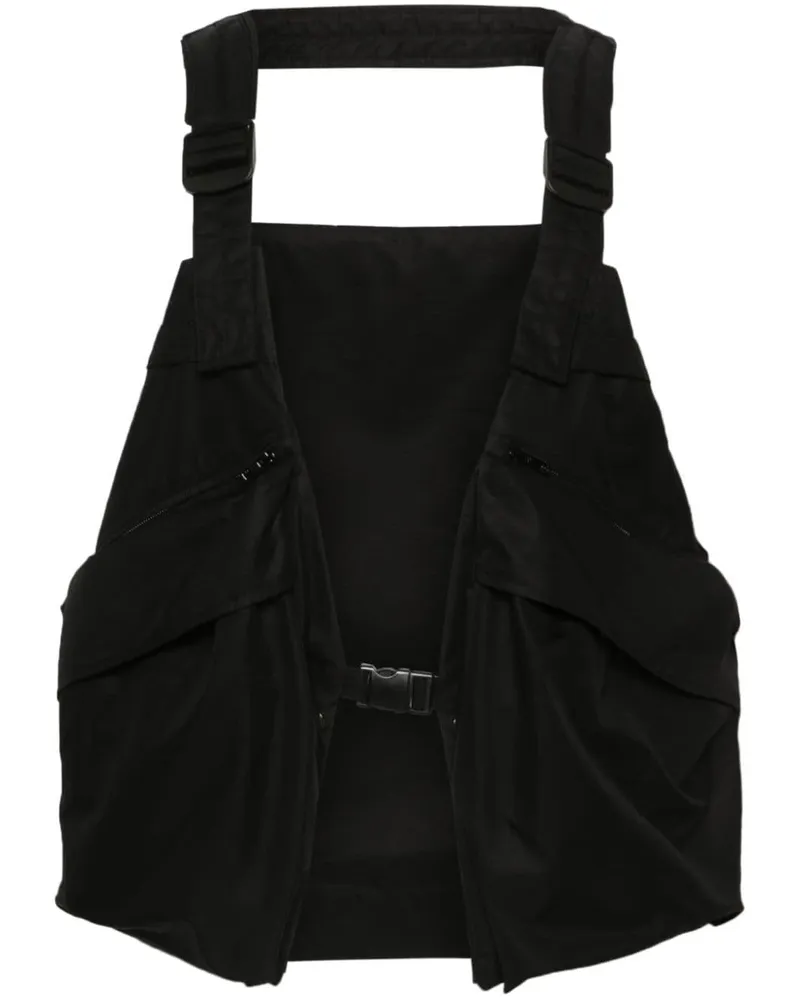 Christophe Lemaire Weste aus Gabardine - Schwarz Schwarz