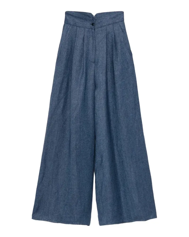 Alberta Ferretti high-waisted pleated trousers - Blau Blau