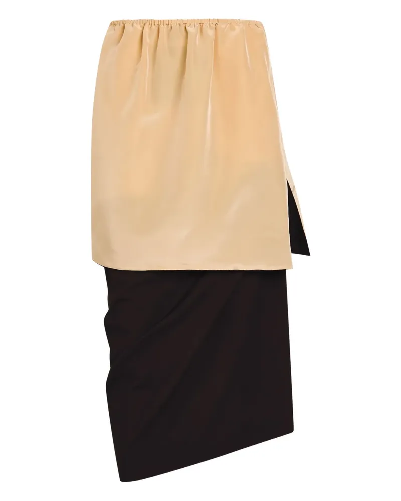 Calvin Klein elastic-waistband slit midi skirt - Nude Nude