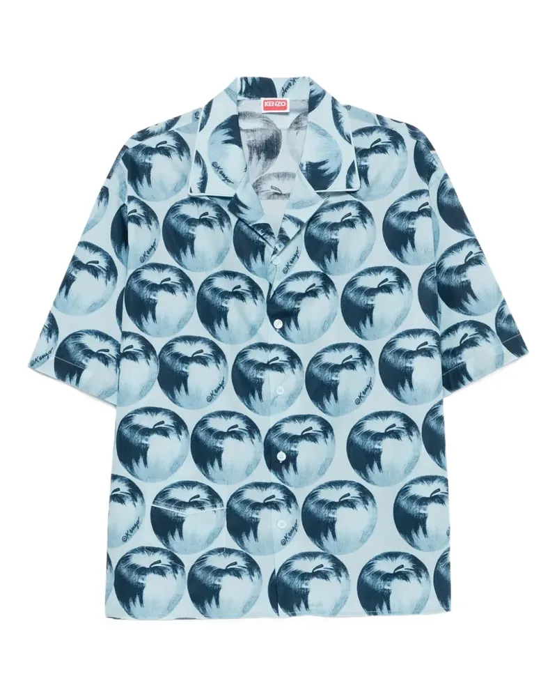 Kenzo Hemd mit Apfel-Print - Blau Blau