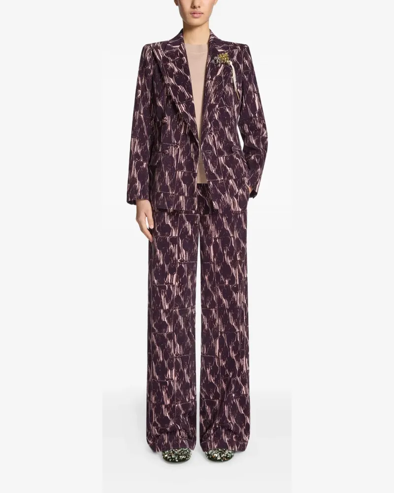 Dries van Noten Doppelreihiges Sakko mit abstraktem Print - Violett Violett