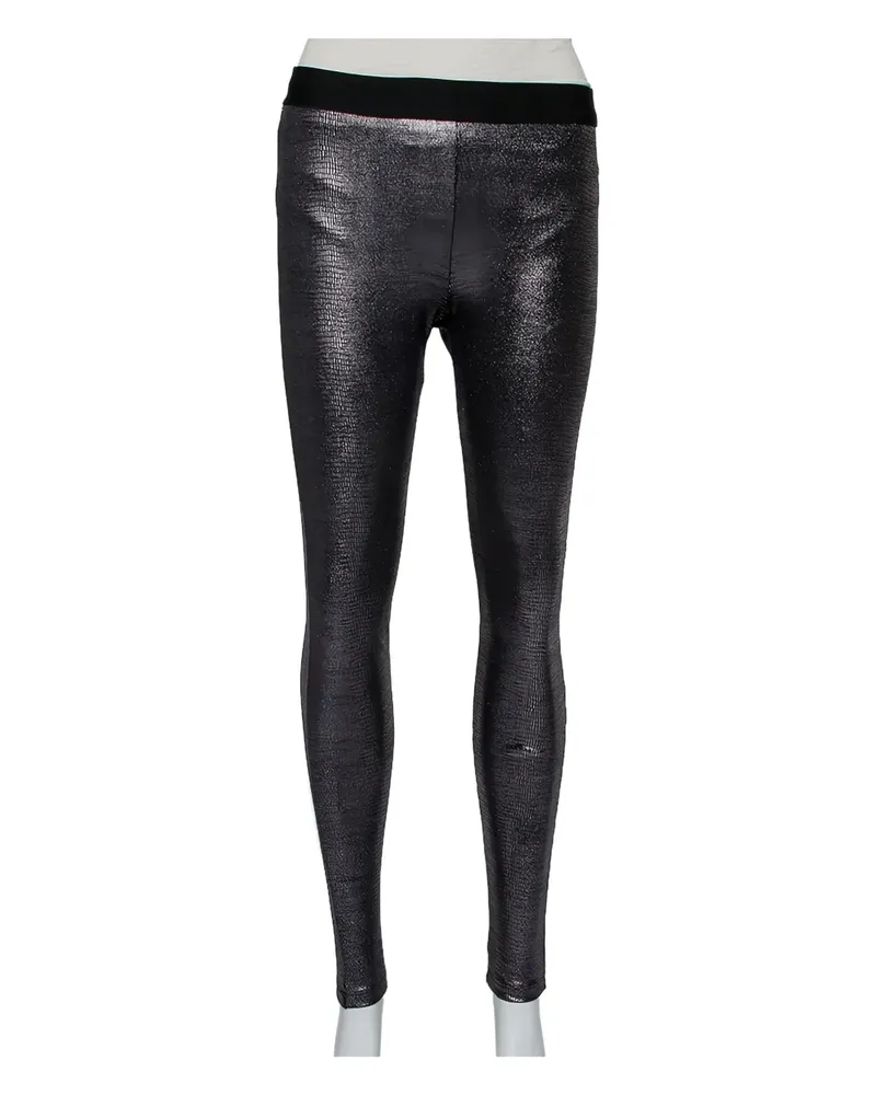 David Lerner Leggings im Metallic-Look - Grau Grau