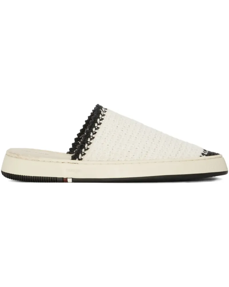 Osklen Flache Soho Mules mit Häkeldetail - Weiß Weiß