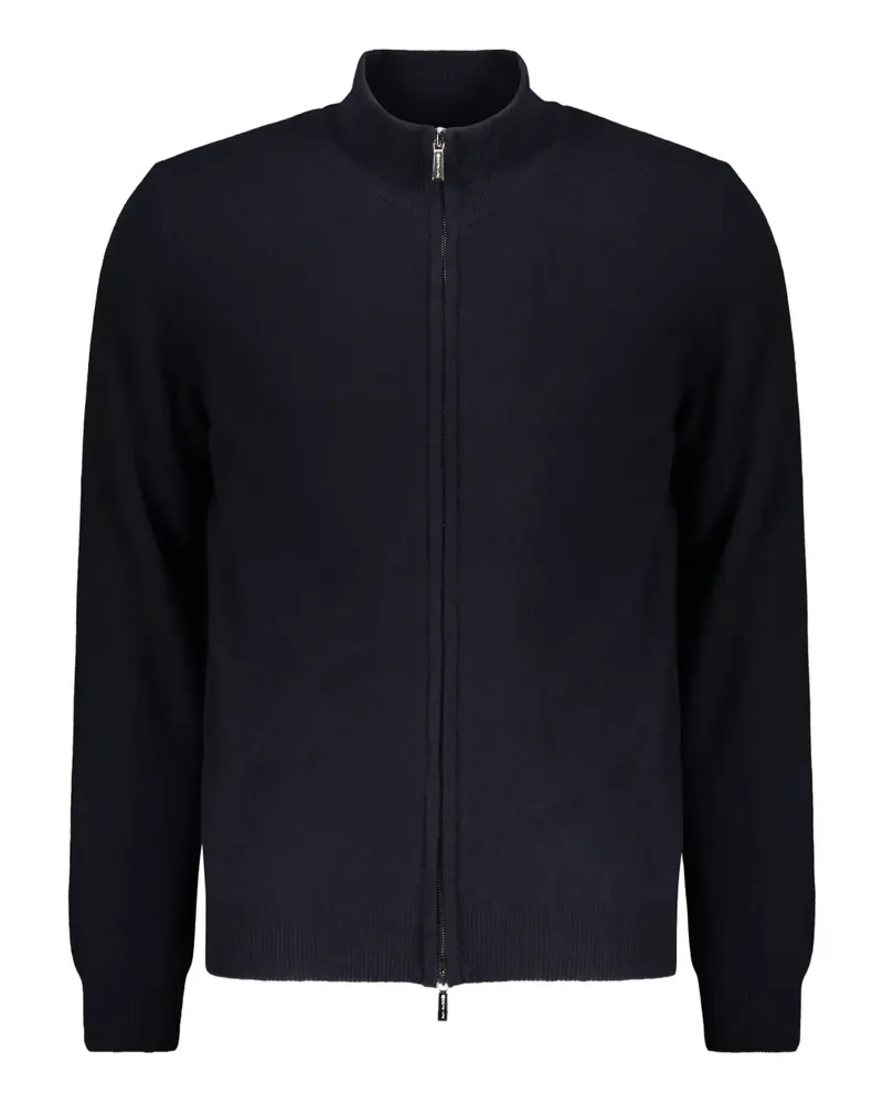 MOORER zip-up high-neck cardigan - Blau Blau