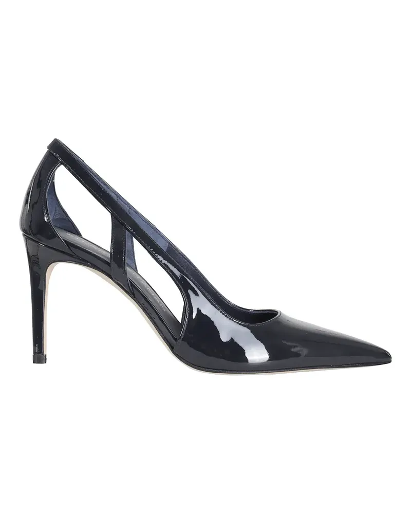 Stuart Weitzman Power patent-finish cut-out pumps - Blau Blau