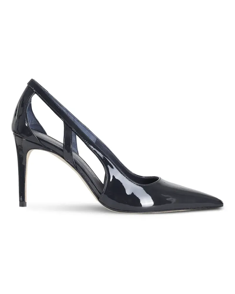 Stuart Weitzman Power patent-finish cut-out pumps - Blau Blau