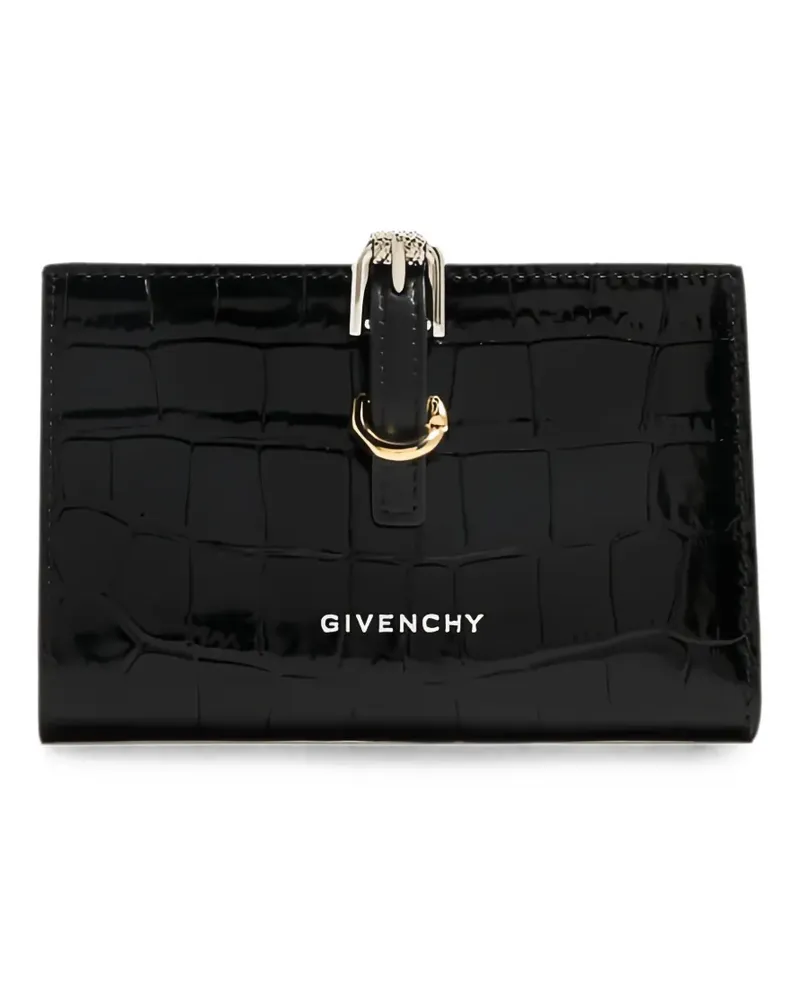 Givenchy Portemonnaie in Kroko-Optik mit Schnallenverschluss - Schwarz Schwarz