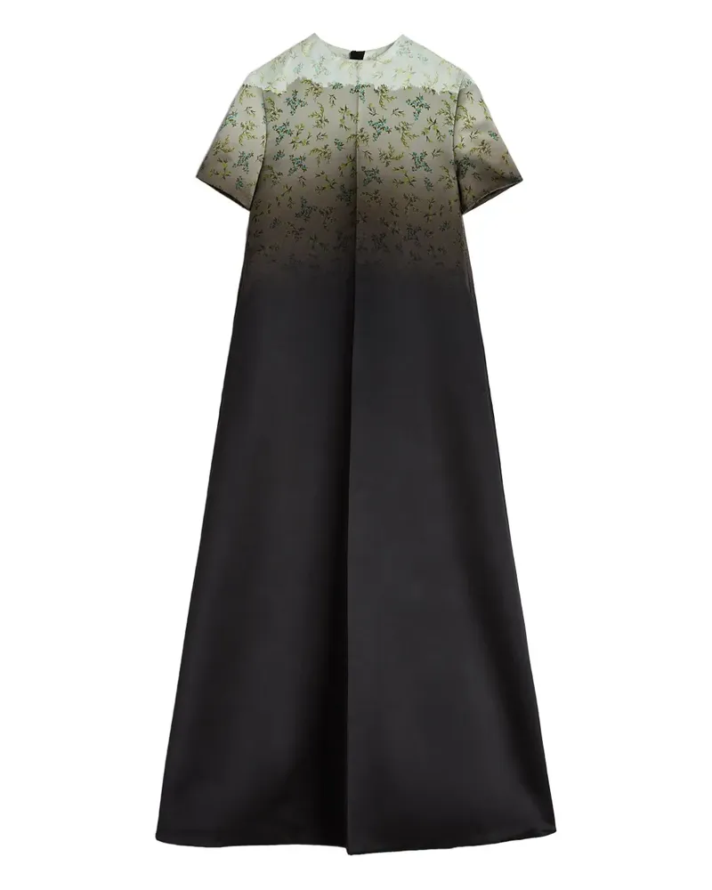 Jil Sander Gradient Maxikleid mit Blumen-Print - Grün Grün