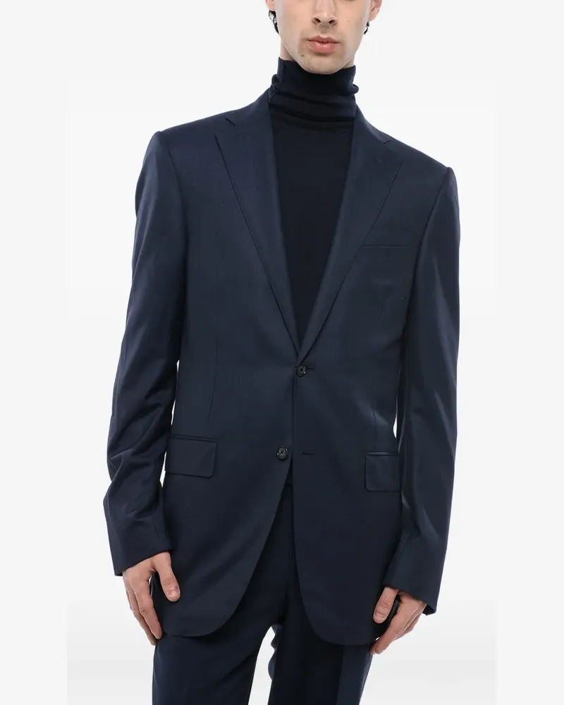 Corneliani single-breasted wool blazer - Blau Blau