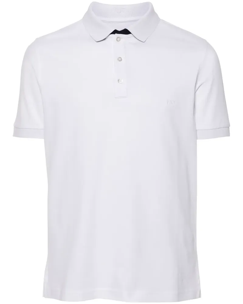 Fay Pikee-Poloshirt mit Logo-Stickerei - Weiß Weiß