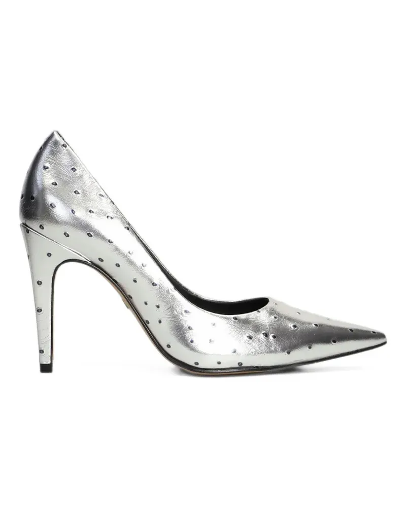CARRANO Gio perforated pointed-toe heeled pumps - Silber Silber