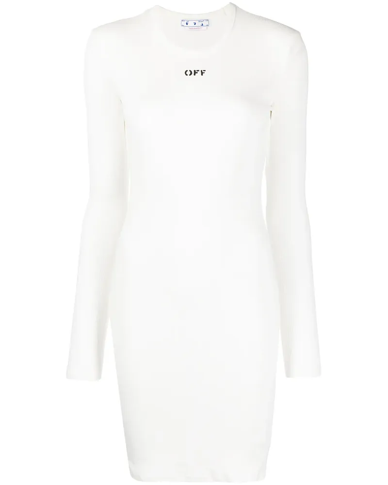 OFF-WHITE Minikleid mit Logo-Print - Weiß Weiß