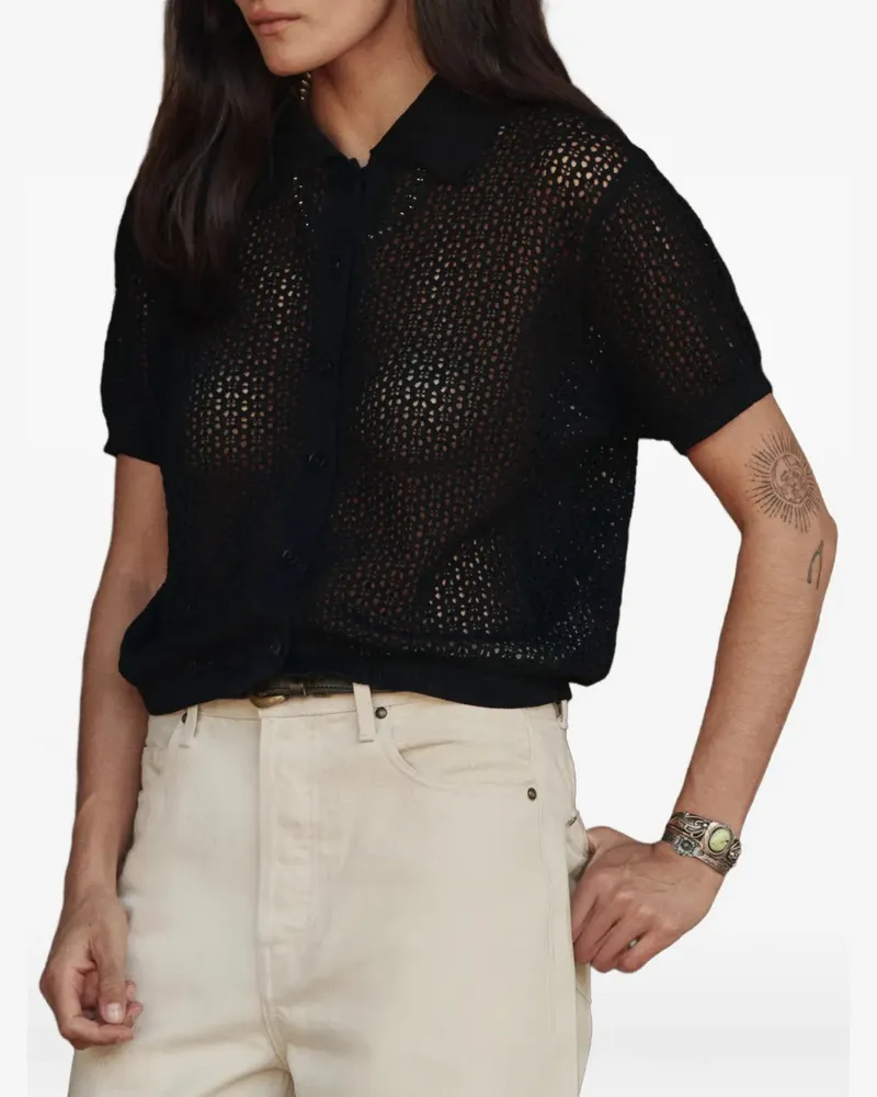 The Great crochet short-sleeve shirt - Schwarz Schwarz