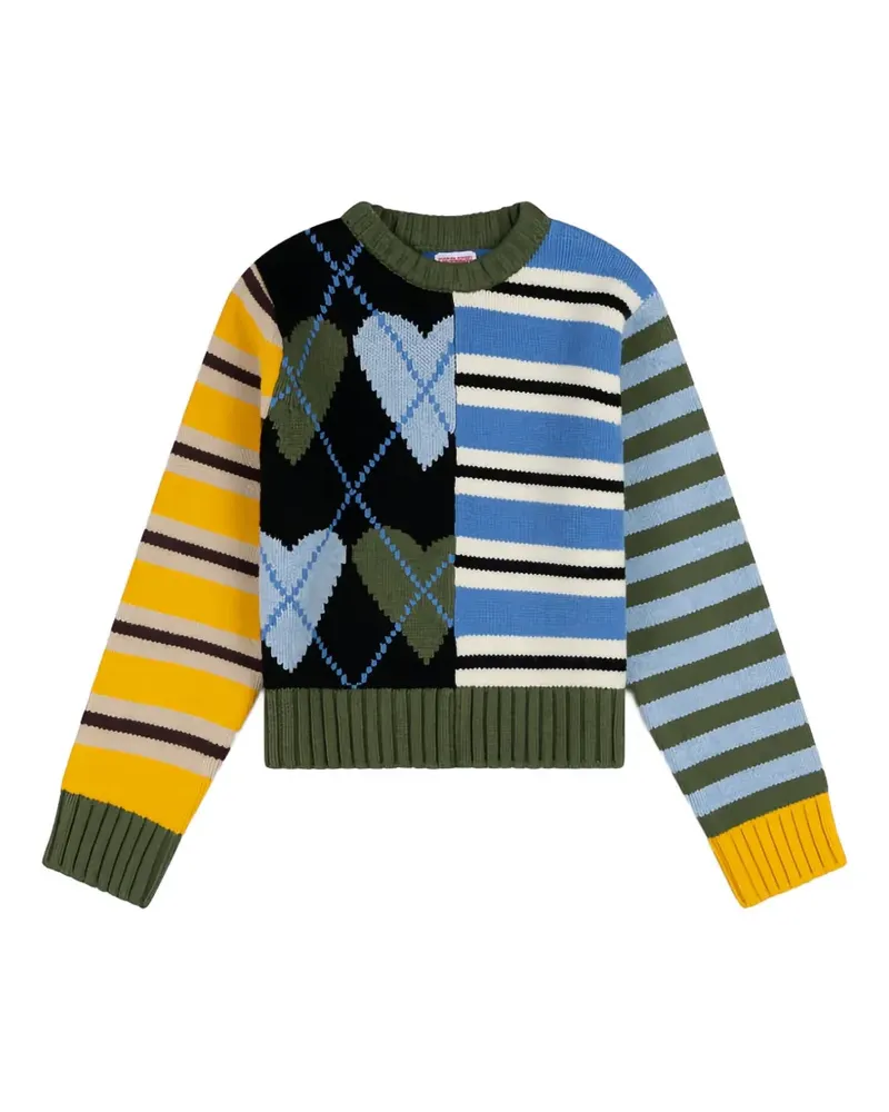 Charles Jeffrey Loverboy Collage crewneck mixed-pattern sweater - Grün Grün