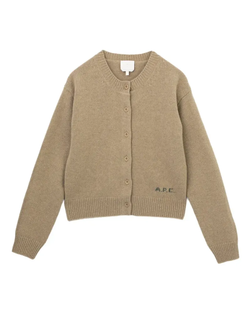 A.P.C. Cardigan mit Logo-Stickerei - Braun Braun