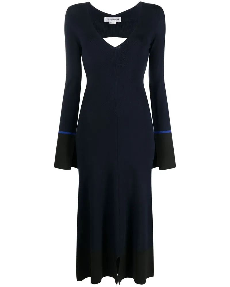 Victoria Beckham Strickkleid mit Cut-Out - Blau Blau