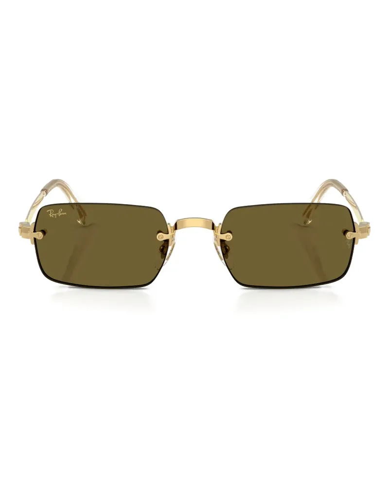 Ray Ban Sonnenbrille mit eckigem Gestell - Gold Gold