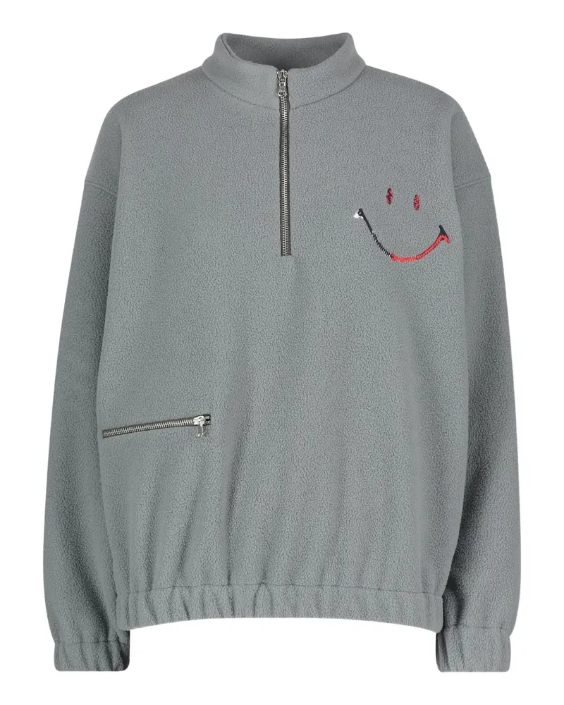 Joshua Sanders x Smiley® zip-fastening fleece sweatshirt - Grau Grau