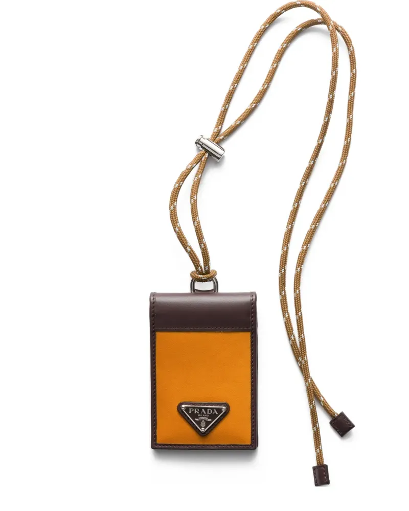 Prada Kartenetui mit Logo - Orange Orange