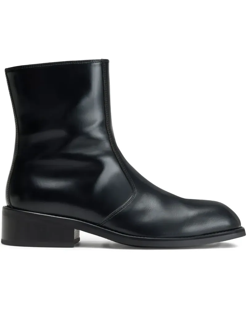 Christophe Lemaire Stiefel mit Reißverschluss und eckiger Kappe - Schwarz Schwarz