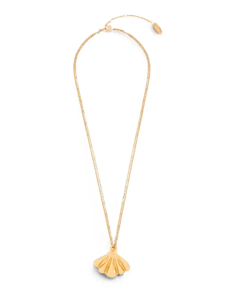 Chloé shell-pendant layered-chain necklace - Gold Gold