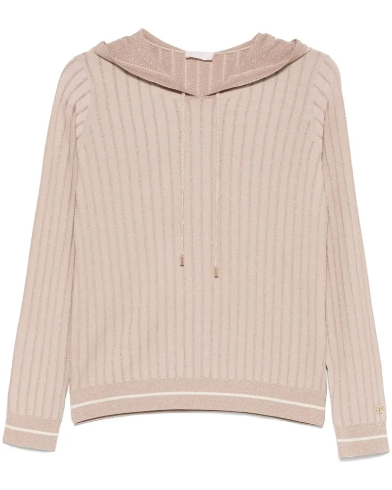 Liu Jo Gestreifter Hoodie - Nude Nude