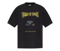 T-Shirt mit grafischem Print - Schwarz