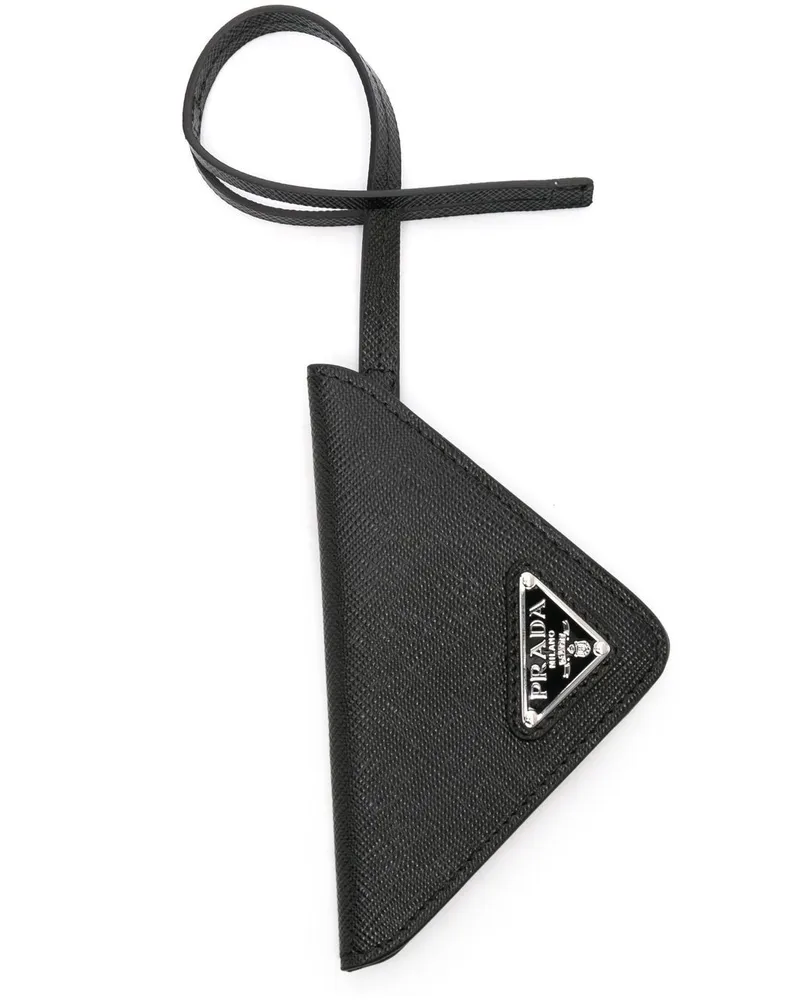 Prada Gepäckanhänger mit Triangel-Logo - Schwarz Schwarz