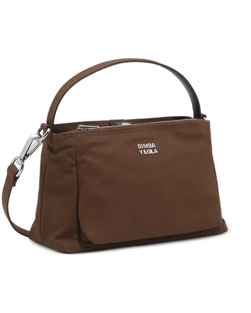 BIMBA Y LOLA Mini-Tasche aus Baumwolle in dunklem Khaki - Braun Braun