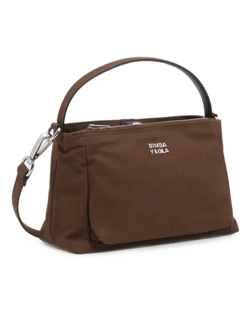 BIMBA Y LOLA Mini-Tasche aus Baumwolle in dunklem Khaki - Braun Braun