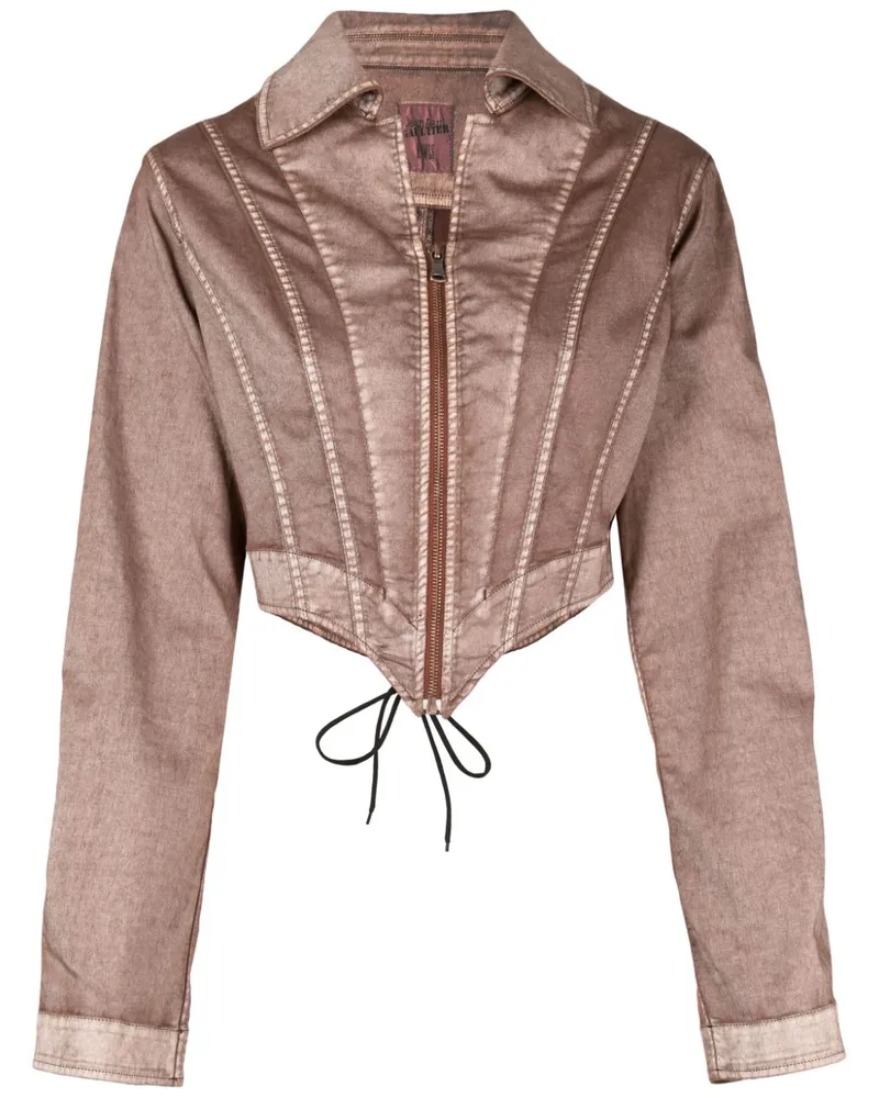 Jean Paul Gaultier Jeansjacke mit Corsage - Braun Braun
