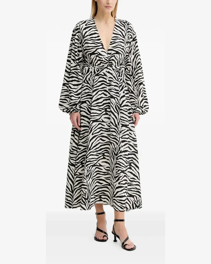 Gestuz GZveva Maxikleid mit Zebra-Print - Schwarz Schwarz