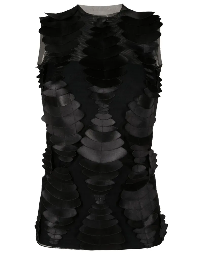 Gloria Coelho Tanktop mit 3D-Detail - Schwarz Schwarz