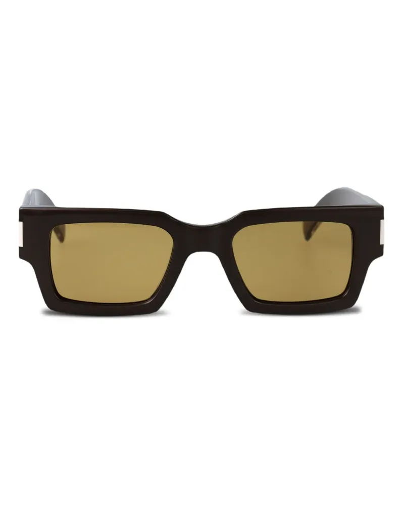 Saint Laurent Sonnenbrille mit eckigem Gestell - Schwarz Schwarz