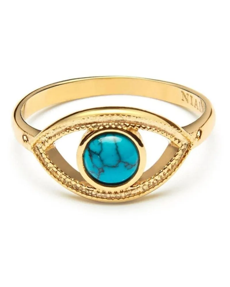 Nialaya Skyfall Evil Eye Ring Gold