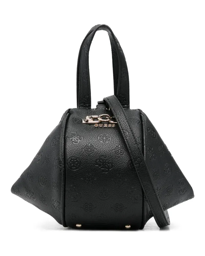 Guess Mini Anise geometrischer Tote Bag mit Prägung - Schwarz Schwarz