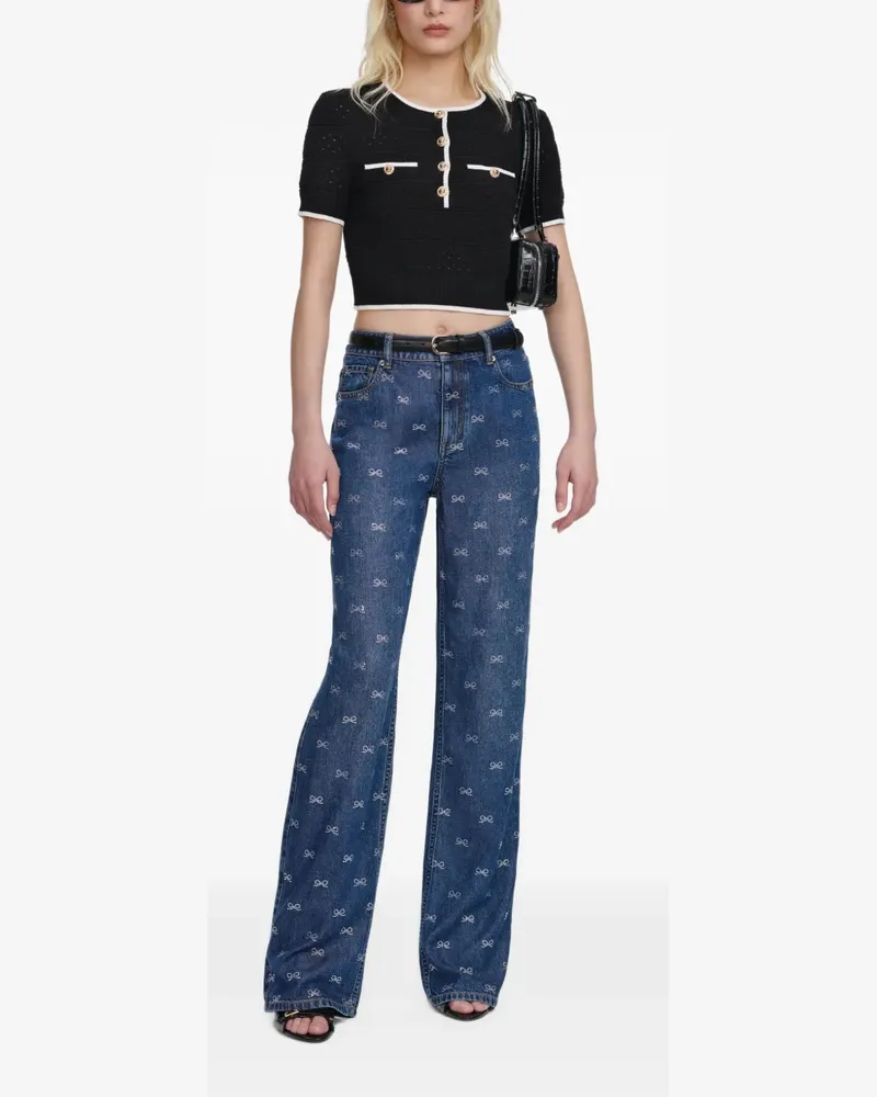 Self-Portrait Jeans mit Schleifendetail - Blau Blau