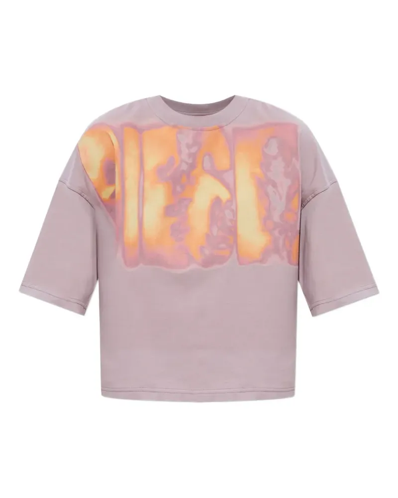 Diesel T-CROPYN-AA1 Cropped-T-Shirt - Violett Violett
