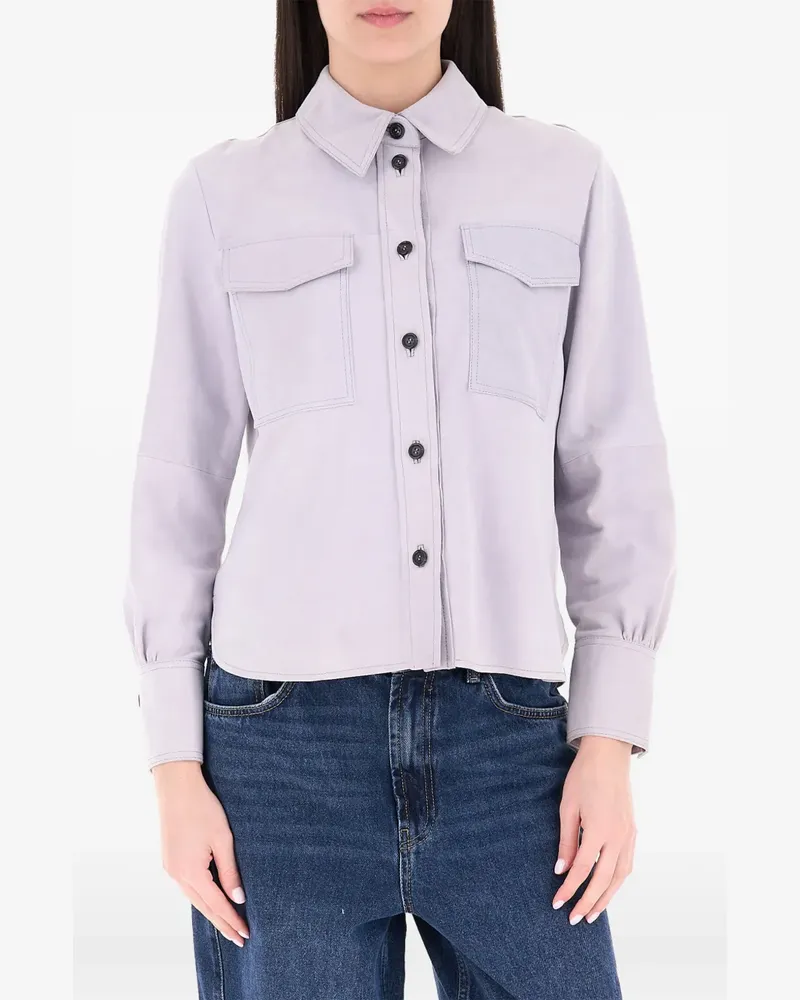 MARELLA flap-pocket button-up jacket - Violett Violett