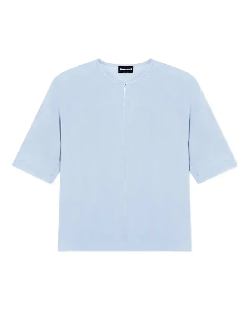 Giorgio Armani Bluse mit Reißverschluss - Blau Blau