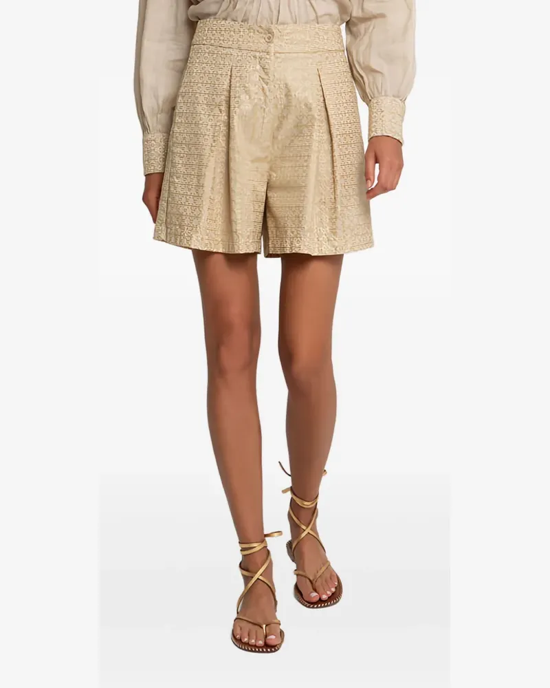 Greek Archaic Kori Pleats Shorts - Nude Nude
