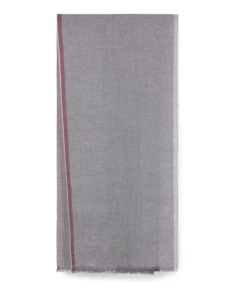 Brunello Cucinelli Schal mit diagonalen Fransen - Grau Grau