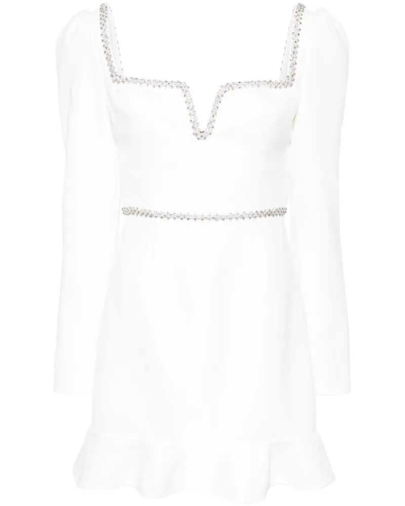 Self-Portrait Minikleid mit Strass - Weiß Weiß