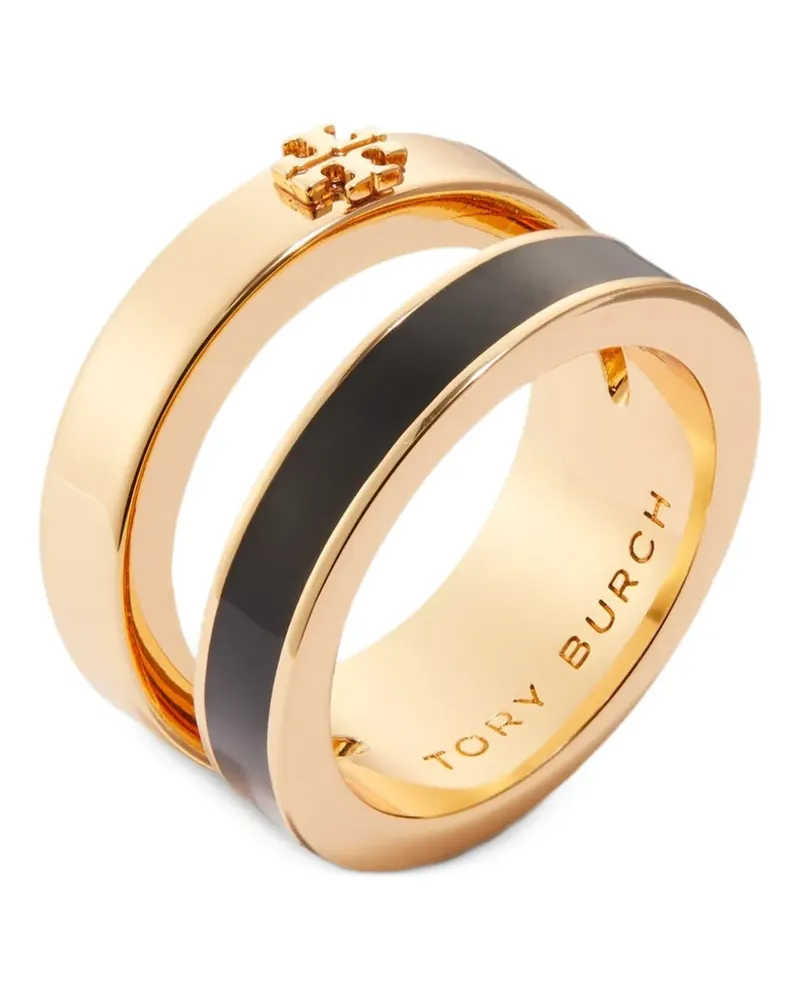 Tory Burch Icon Emaille-Doppelringe - Gold Gold