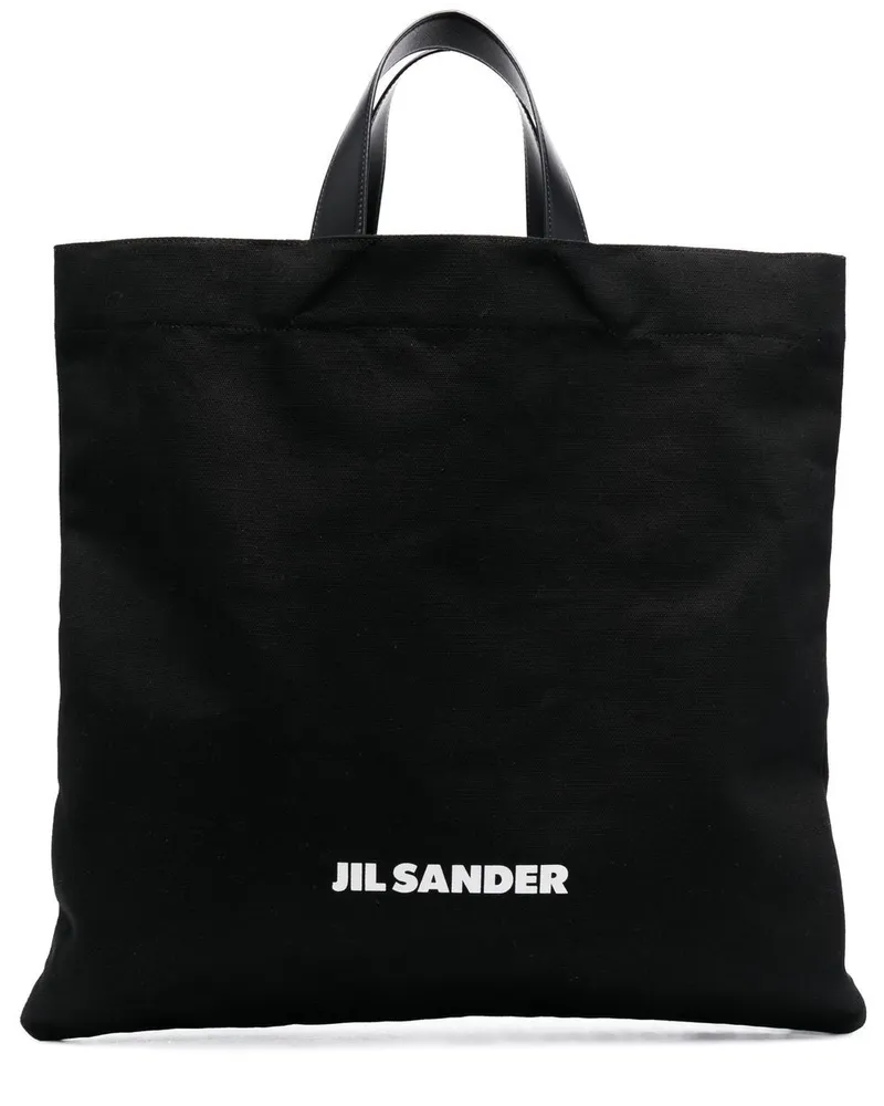 Jil Sander Shopper mit Logo-Print - Schwarz Schwarz