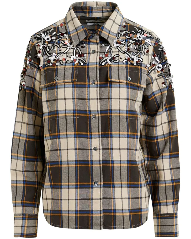 Essentiel Hemd mit Blumenapplikation - Braun Braun